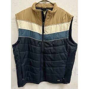 Howler Brothers Quilted Vest in Tan, Cream, Blue & Black